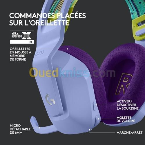 LOGITECH G733 LIGHTSPEED - CASQUE GAMING SANS FIL - DTS HEADPHONE X 2.0 - RGB - MICRO DÉTACHABLE - BLEU 2
