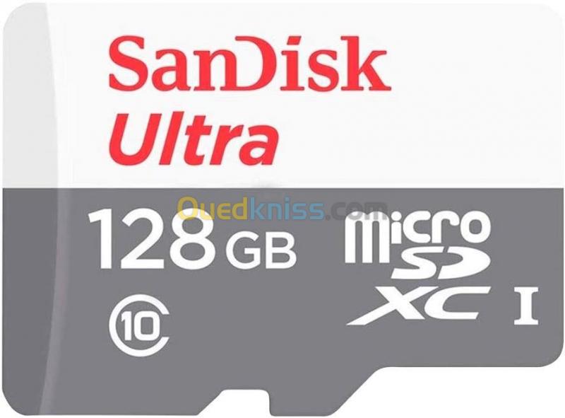  SanDisk Ultra Carte Mémoire MicroSDXC - Classe 10 - 128 Go - UHS I - 100 MB/S