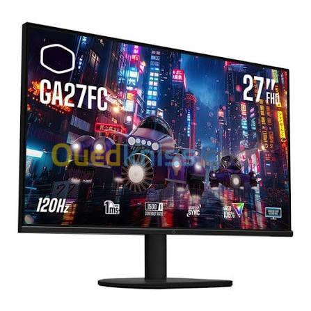 ECRAN COOLER MASTER GA27FC - GAMING 27" FULL HD - 120HZ - 1MS MPRT - AMD FREESYNC - HDR10 - BLACK
