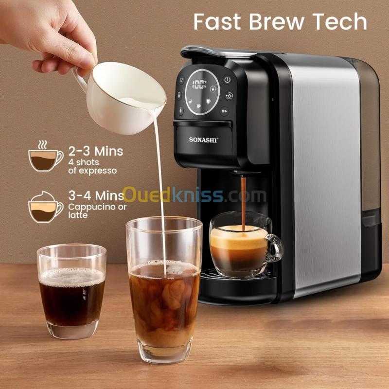 Machine À Café Expresso Multicapsules 3En1 20Bars 1400W Sonashi SCM-4984 2