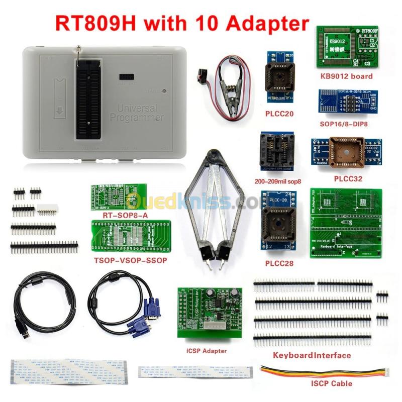  Programmateur universel RT809H +10 adaptateurs Arduino