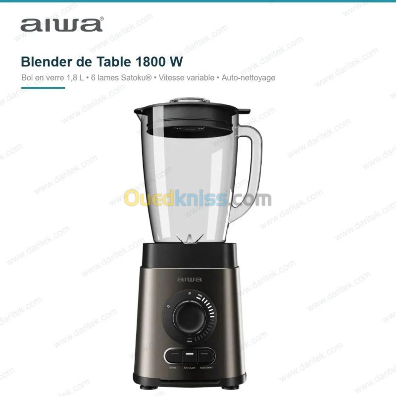 Blender de Table 1800 W Bol en Verre 1,8 L AIWA SABERU ATB-1800