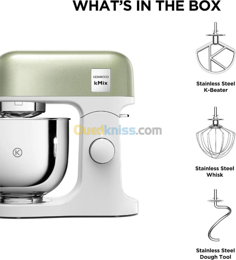 Robot Pâtissier 1000 W Bol Inox 5 L Corps Métal Vert Sauge KENWOOD KMX760AGR kMix 2