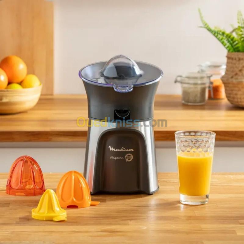 Presse Agrumes Electrique MOULINEX Vitapress 3 Cônes 100W Inox - عصارة حمضيات 4