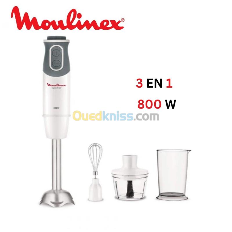 Bras Mixeur Plongeant 3en1 Moulinex optichef 800W 10 Vitesses avec 3 Accessoires - خلاط يدوي 3 في 1