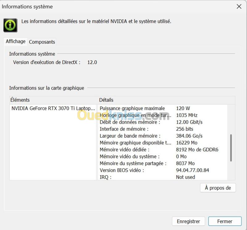 Laptop gamer ASUS ROG Zephyrus M16 Aveccine Superbe i9 (12 eme ) RTX 3070 11