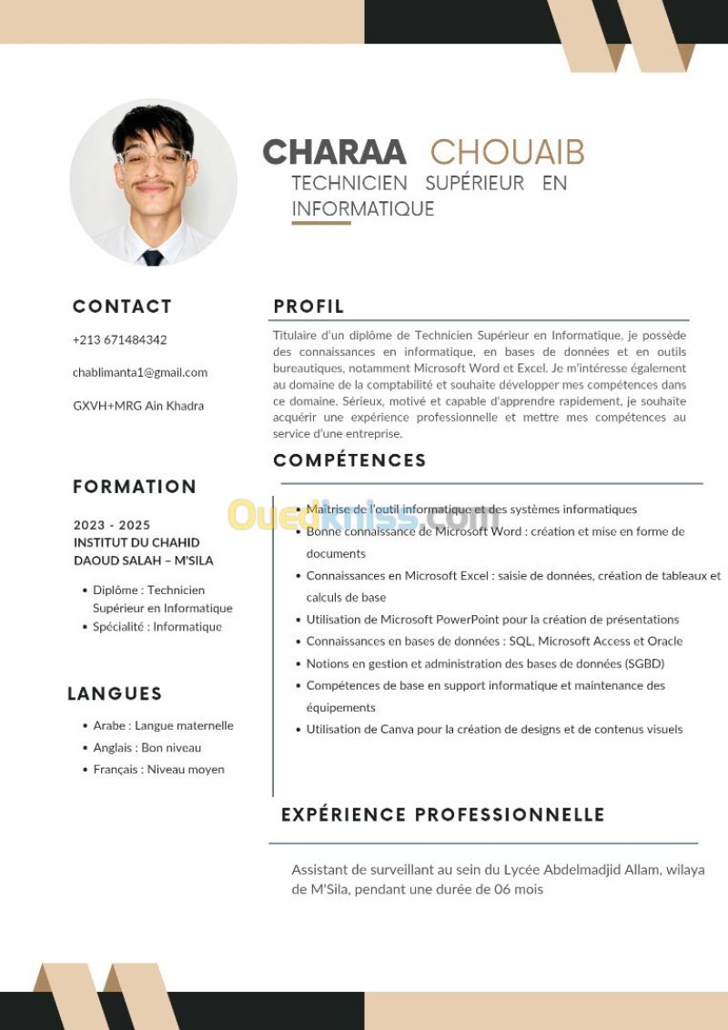 Technicien en recherche d'emploi