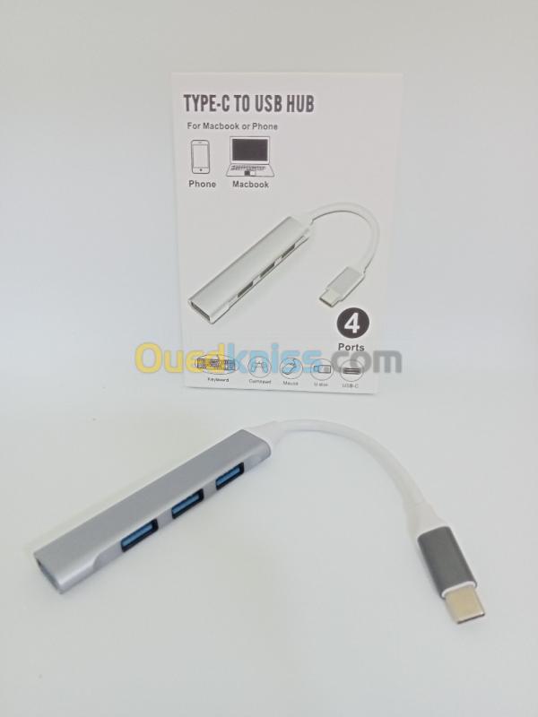  USB Type-C vers Hub USB 3.0 (4 ports)