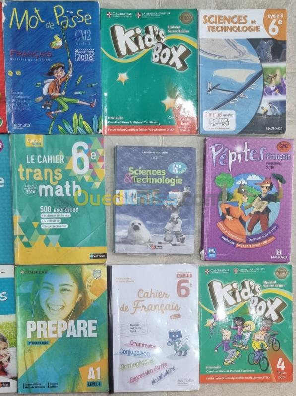  Livres scolaire (3+5ème primaire et 1ère+3ème collège)