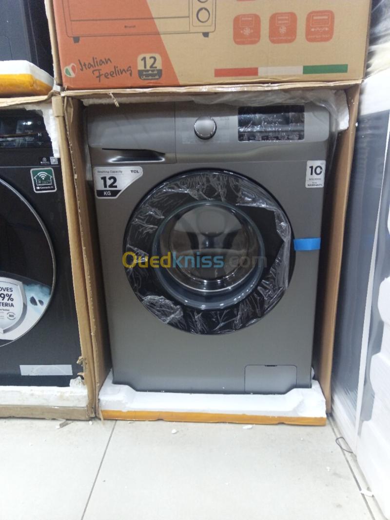 SUPER PROMO MACHINE À LAVER TCL 12KG INVERTER Vapeur STEAM WASH 1400TR/MIN