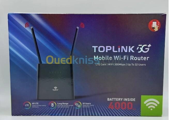Routeur WiFi 4G TOPLINK 5G+ avec batterie 4000 mAh