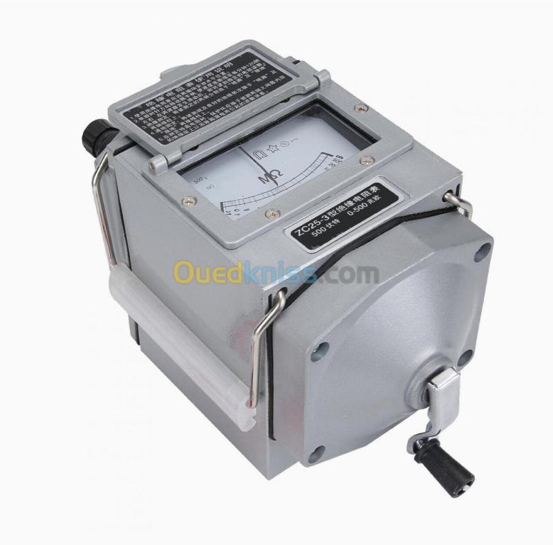 Mégohmmètre ZC25-3 Testeur de résistance d'isolation à manivelle Mégohmmètre 500 V (ZC25-3 500 V) 3
