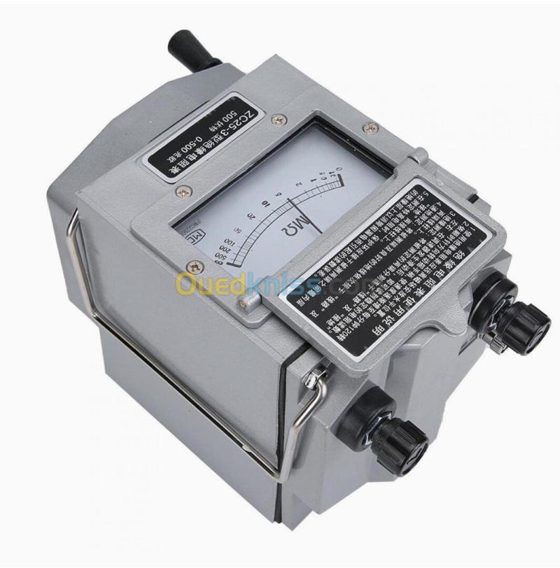 Mégohmmètre ZC25-3 Testeur de résistance d'isolation à manivelle Mégohmmètre 500 V (ZC25-3 500 V) 5