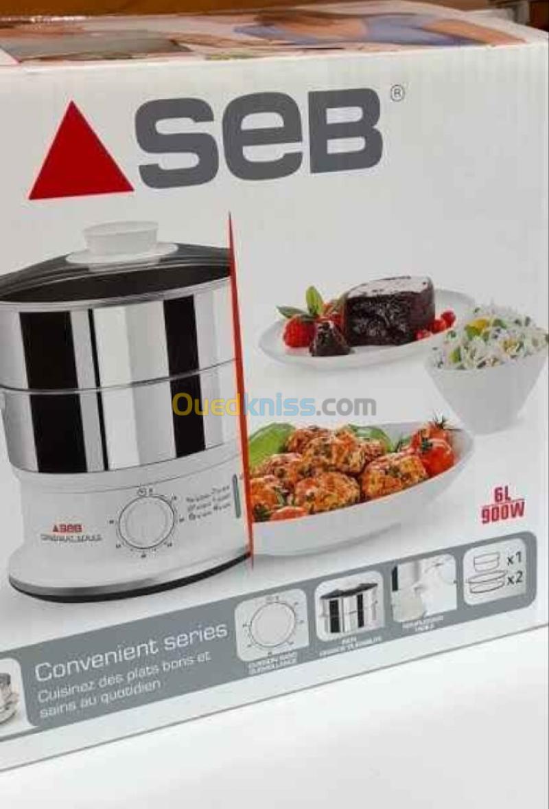 Cuiseur À Vapeur 6Litres 900w avec 2 Bols en Inox Seb VC145100