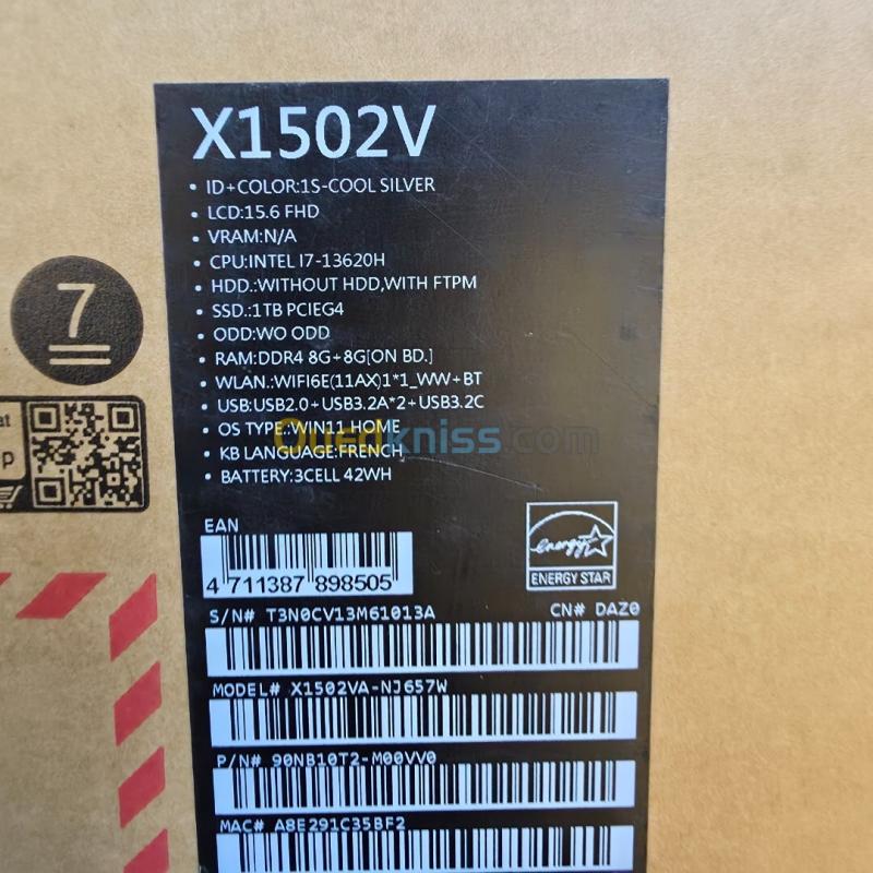 ASUS VIVOBOOK 15  i7 13620H 16GB /1TB   (Neuf  Jamais utilisé) 5