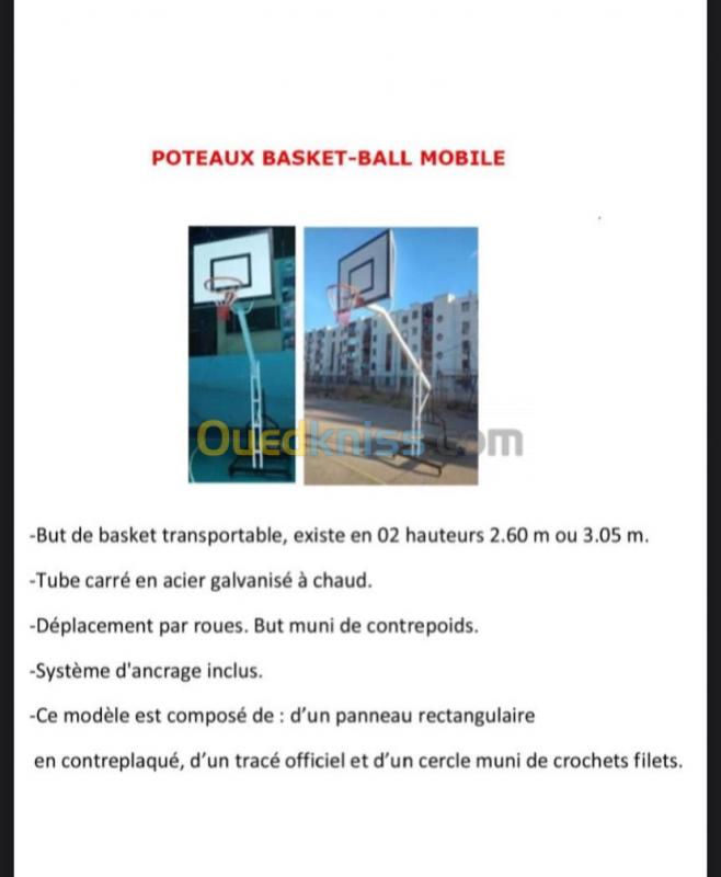  Poteau de basket mobile en acier