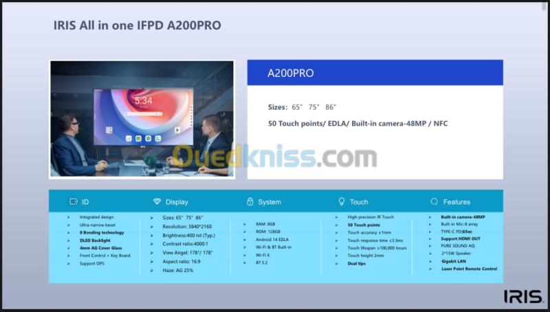 IRIS ECRAN INTERACTIF 65"A200 PRO 4