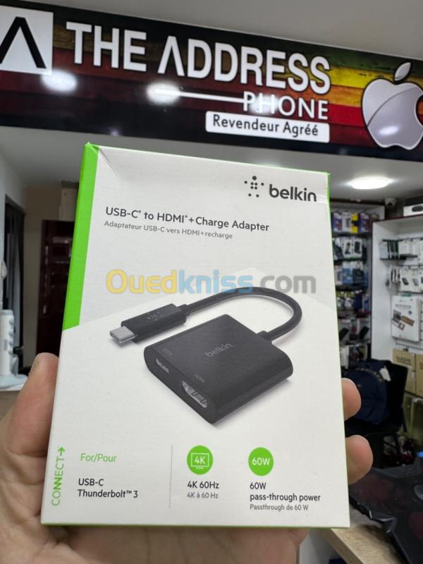  Hub adaptateur Belkin USB-C vers HDMI + adaptateur de charge 