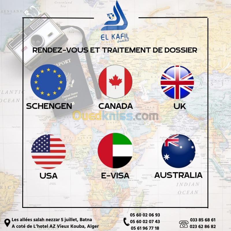  VISA CANADA / UK / USA / AUSTRALIE / SCHENGEN