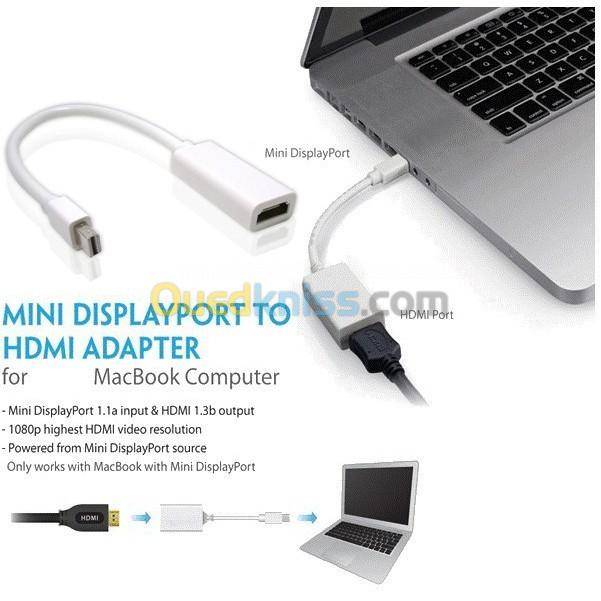  Mini DisplayPort to HDMI / Mini DP vers HDMI  Macbook et Pro 2010 2011 2012 2013 2014