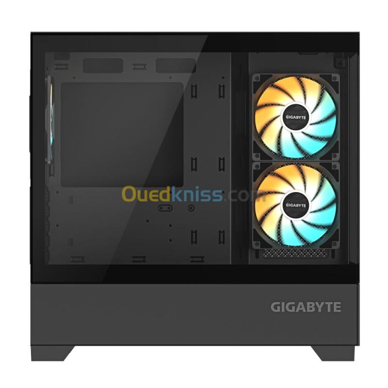 GB C201P GIGABYTE CHASSIS MID TOWER GLASS V2 NOIR VERRE TREMPE FULL SIZE 3 FANS ARGB AIRFLOW OPTIMISE 360MM RAD DUST FILTERS DETACHABLES USB3.0 2