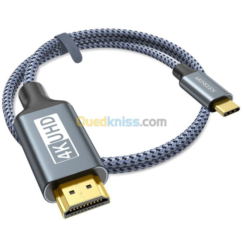 Câble USB Type C vers HDMI 4K Ultra HD pour PC Portable TV et Écran 2