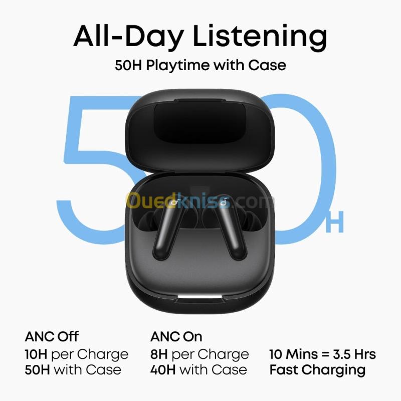 Écouteurs Anker R60i NC ANC Bluetooth 6.1 Son Hi-Res LDAC 50H 6Microphones Traduction IA Instantanée 6
