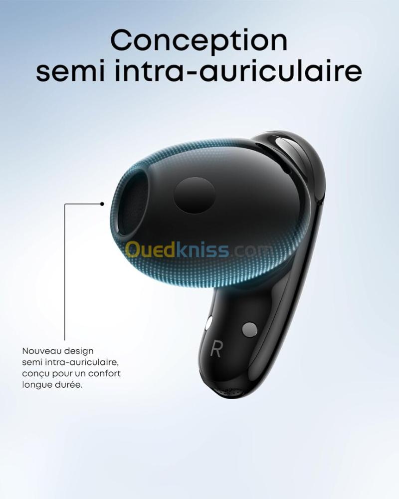 Airpods Soundcore Anker Liberty Buds , Semi Intra Auriculaires, ailettes Amovibles, Annulation de Bruit adaptative en Temps réel, Charge Rapide, Bluetooth sans Fil, Traduction, 30h d'autonomie 7