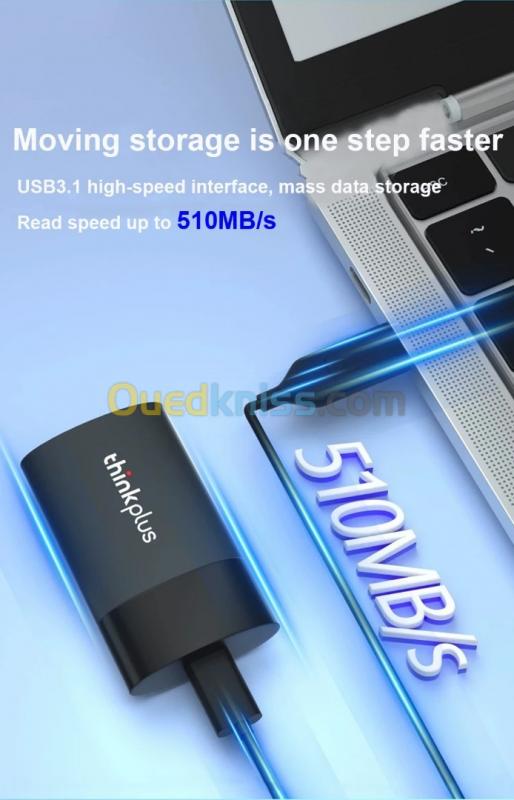  Disque SSD mobile compact et portable Lenovo Thinkplus US202 USB3.1, capacité : 1TERA