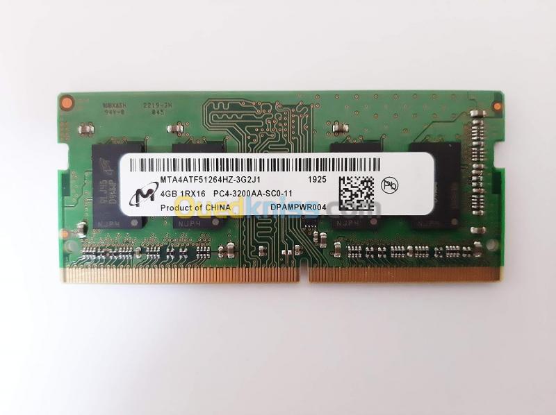  RAM MICRON  4GO 3200 MHZ DDR4 MTA4ATF51264HZ-3G2J1