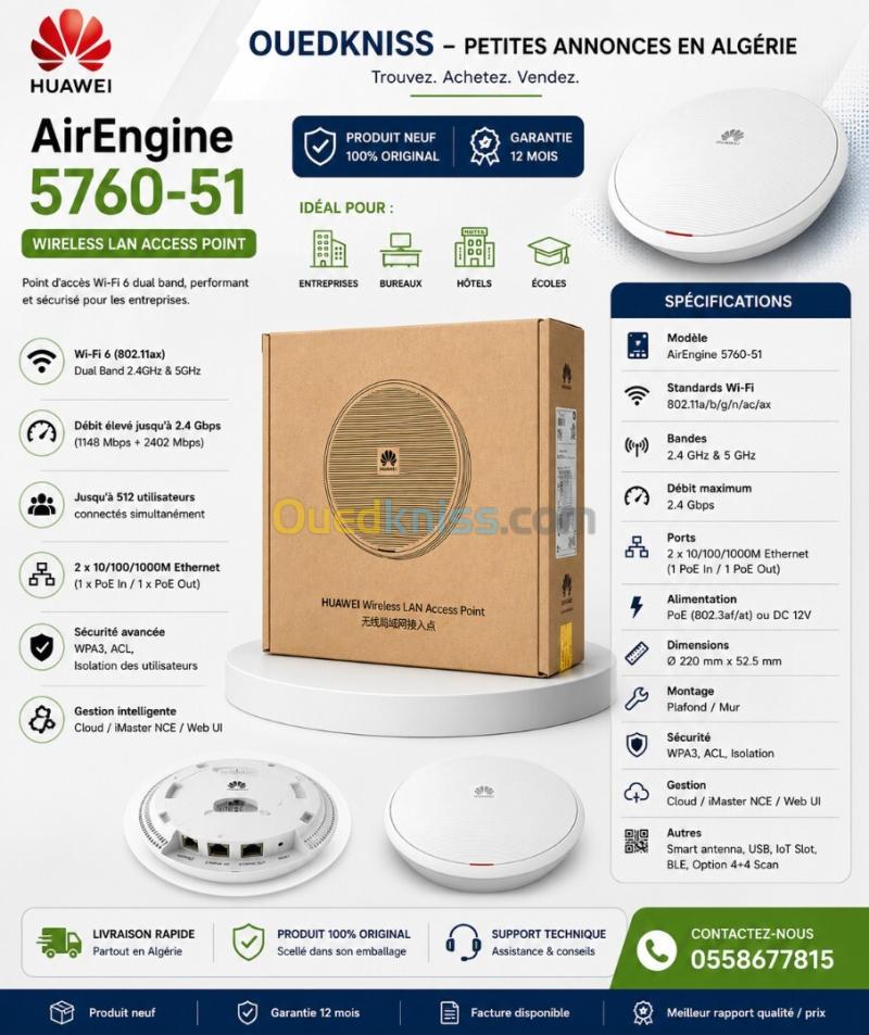 HUAWEI AirEngine 5760-51  Point d'accès Wi-Fi 6 Professionnel 2