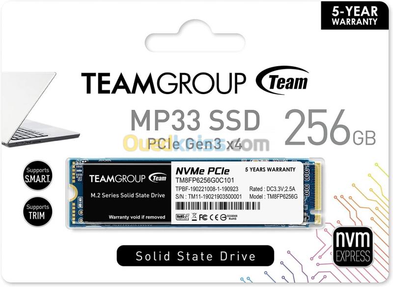  SSD TEAMGROUP MP33 256GB NVMe PCIe GEN3 X4