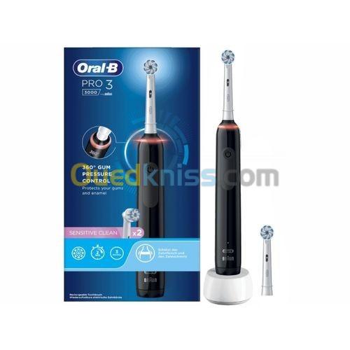  Oral-B Pro 3 3000, Brosse à Dents Électrique Rechargeable, Visuel 360, Technologie 3D