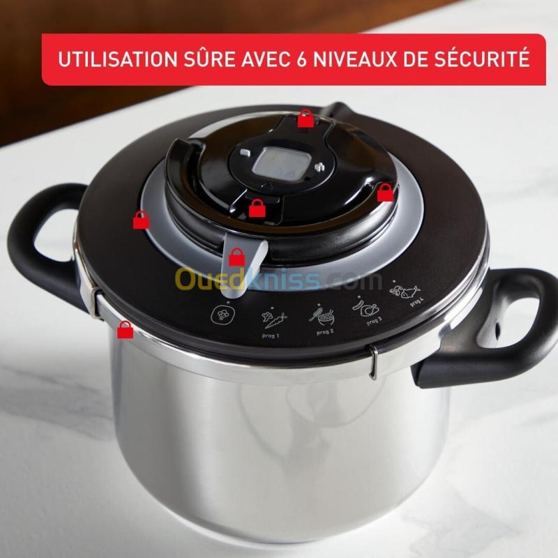 Cocotte-minute SEB-Clipso+ CHEF 6L, 4-6 personnes, Induction, 4programmes de cuisson, Cuisson rapide 5