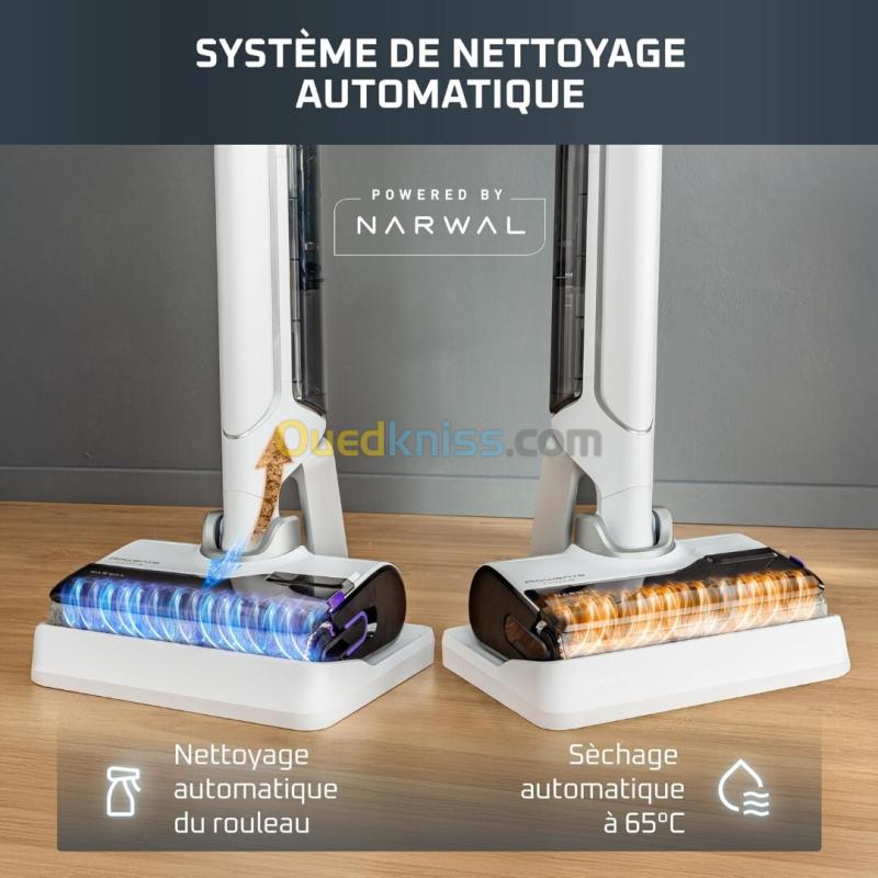 Rowenta X-Clean 10-Aspirateur Laveur sans fil-Design plat 180 degré-Autonomie 60min-Blanc-GZ7540WO 7
