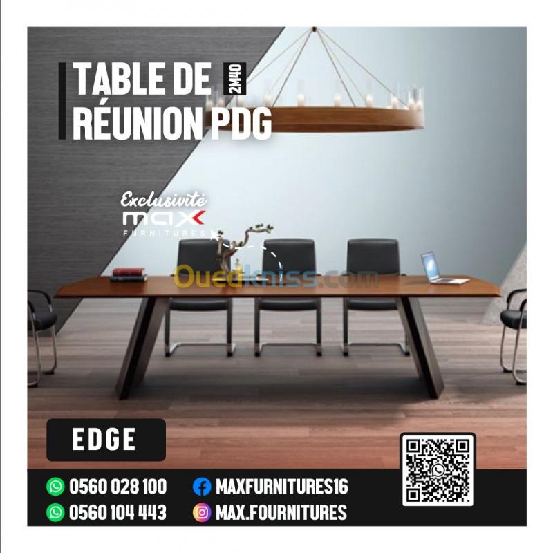  TABLE DE RÉUNION PDG - VIP - IMPORTATION - EDGE - 2,40M - 3,20M