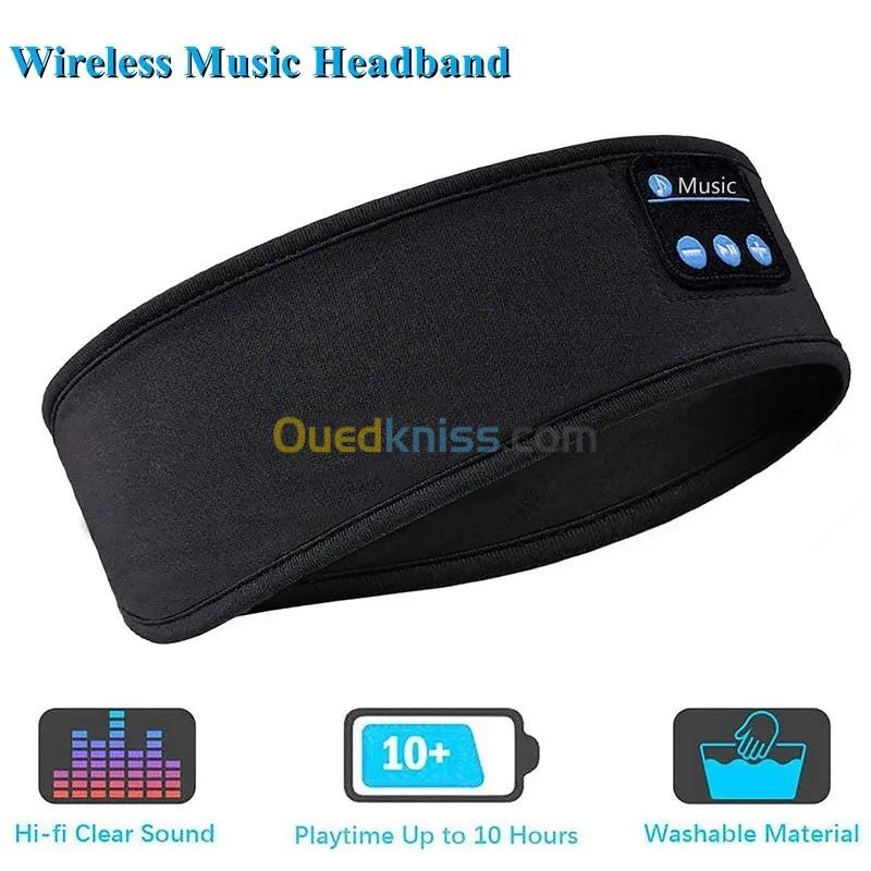  Bandeaux élastique casque avec micro sans fil compatibles Bluetooth 