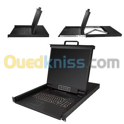 CONSOLE KVM STARTECH 19" LCD RACKABLE - 8 PORTS - PS/2 & USB - VGA - 1280 X 1024 - 250 CD/M - 1U - 8 CABLES CONSOLE INCLUS - NOIR - ORIGINAL 3