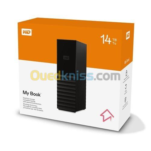 WD MY BOOK 14 TB - DISQUE DUR EXTERNE DESKTOP HDD 3.5" - USB 3.0 - BACKUP HAUTE CAPACITÉ - BLACK