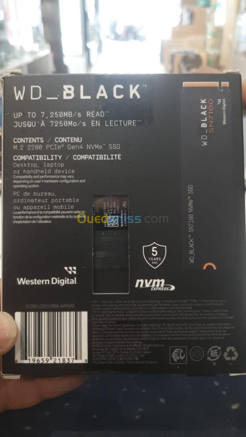 WESTERN DIGITAL SSD WD_BLACK SN7100 1TB NVME GEN4 7250 MB/S TLC 3D NAND 5