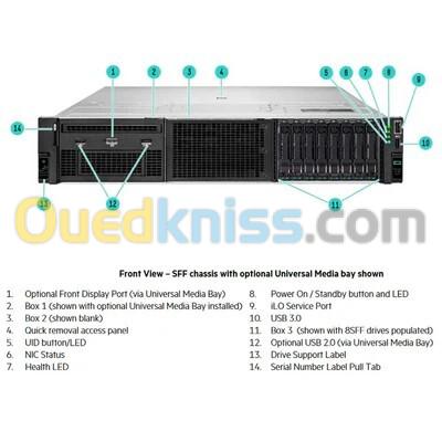 HP PROLIANT DL380 GEN10 - SERVEUR RACK 2U - XEON SILVER 4210R - 2 X 32GB = 64GB - DDR4 ECC - RAID P408I-A - 8SFF - 2 x 500W = 1000W - SANS DISQUE - ORIGINALE 3