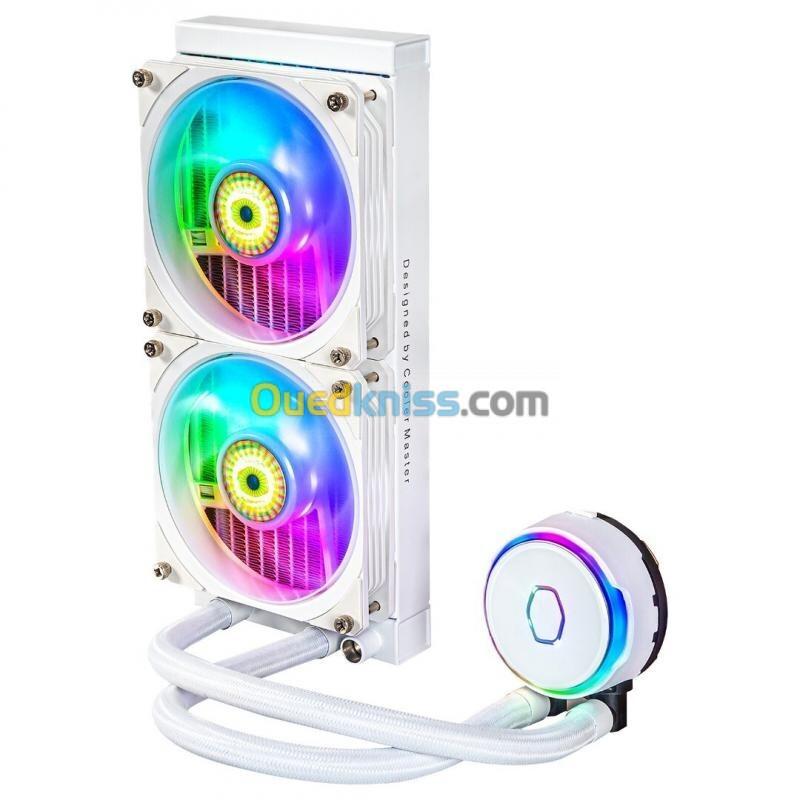 COOLER MASTER MASTERLIQUID PL240 FLUX - WATERCOOLING ARGB WHITE - INTEL ET AMD - 2 FAN LED 120MM 5