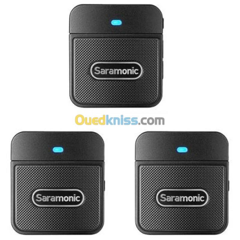 SARAMONIC BLINK100 B2 - MICROPHONE SANS FIL - ULTRA COMPACT - 2TX + 1RX -DUAL CHANEL -2.4GHZ -BLACK  2