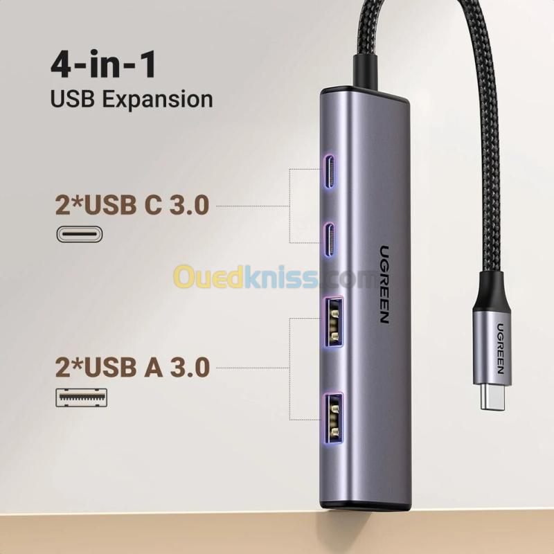 HUB type-C to 2 USB3.0 / 2 USB-C UGREEN Original REF: CM473 [P/N: 15395]