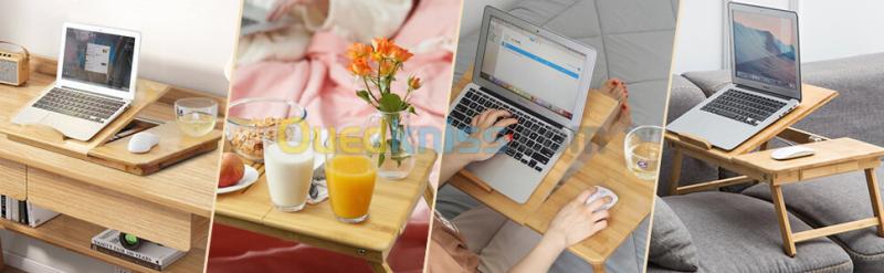 Table pour Laptop Bamboo BM60 Refroidisseur avec Double Ventilateur 4