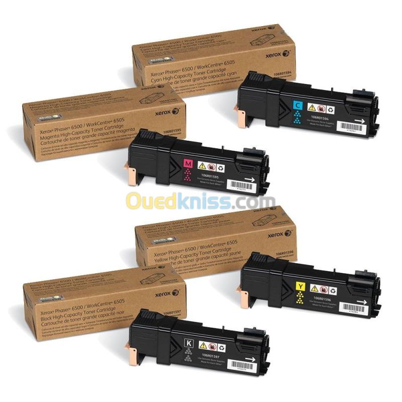 PACK TONER XEROX WORKCENTRE 6505 / 6500 NOIR + 03 COULEUR COMPATIBLE / ORIGINAL 