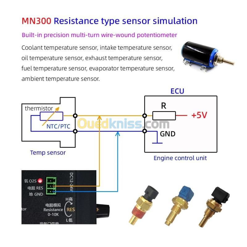 MN300 simulateur de capteur automatique testeur de Signal Automobile Rail d'accélérateur de voiture capteur de débit de pression d'huile d'oxygène générateur de Signal 4