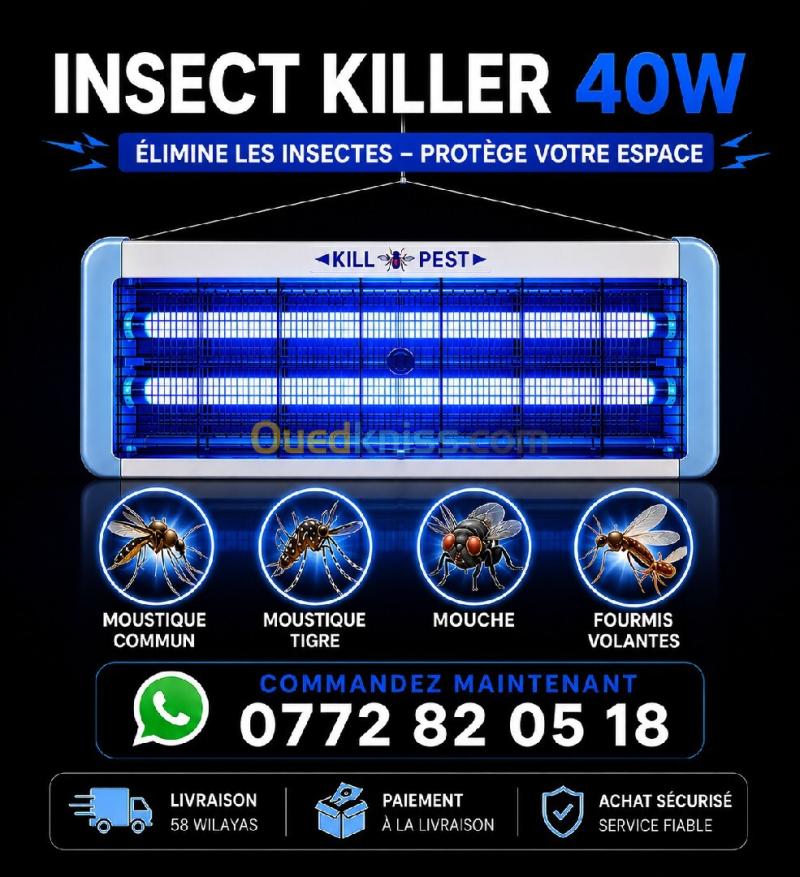 Insect killer 40W anti moustiques mouches lampe moustique tigre uv piège Désinsectiseur insectes 12