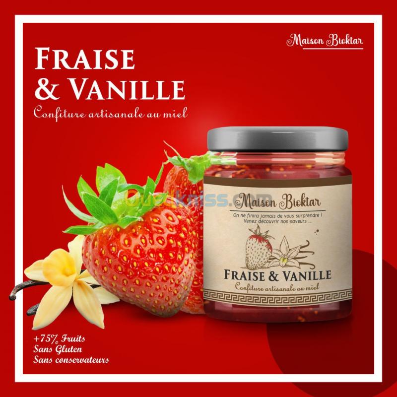  Confiture artisanle fraise et vanille