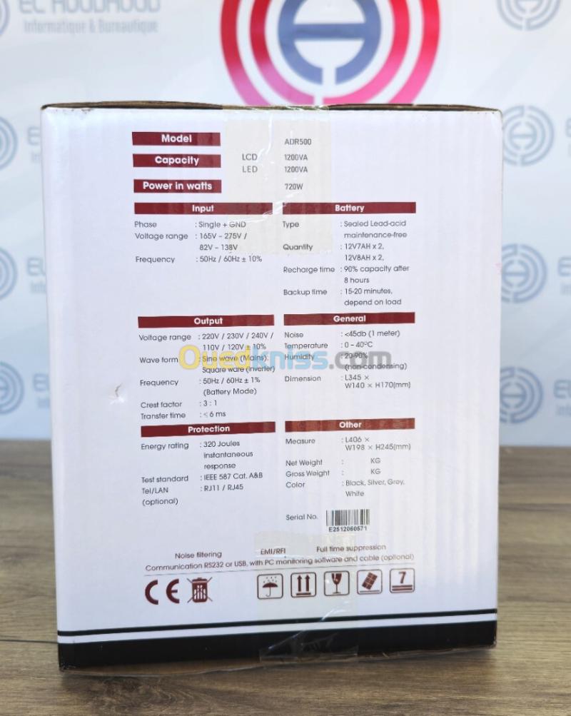 Onduleur UPS ADR Technology 1200VA / 720W ADR500 (Line Interactive) - Neuf 3